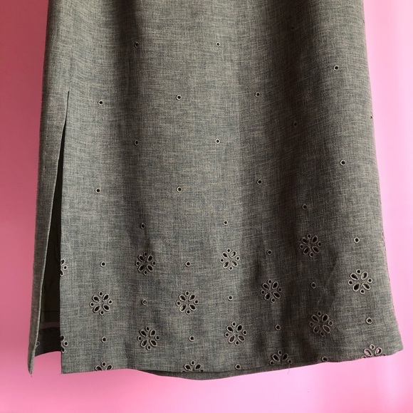 Vintage Olive Green Midi Skirt - Picture 3 of 10